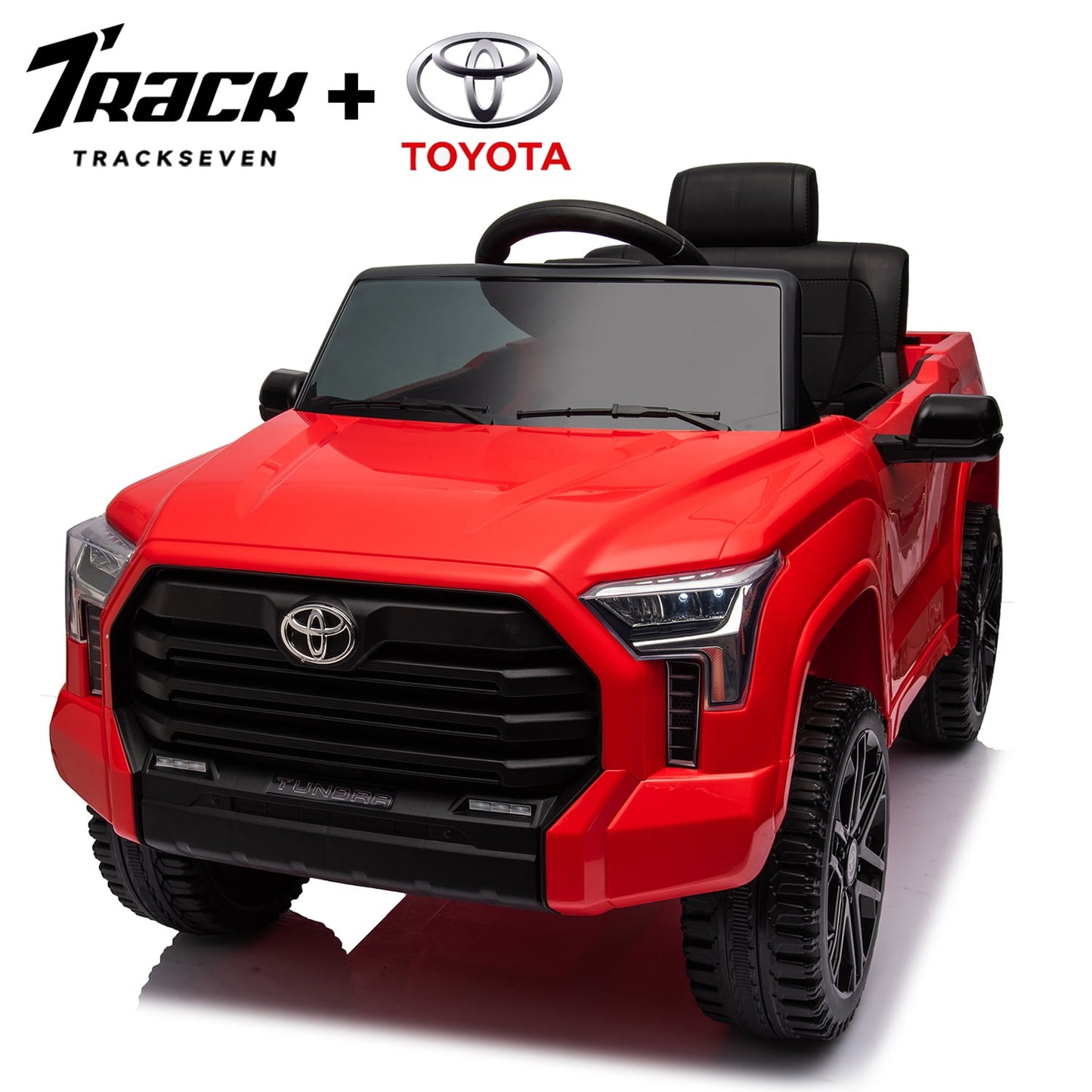 Track 7 Kids Ride on Car, 12V Licensed Toyota Tundra Pickup Electric Car with Remote Control, Music, LED Lights, Toyota Electric Vehicle Toy, Grey