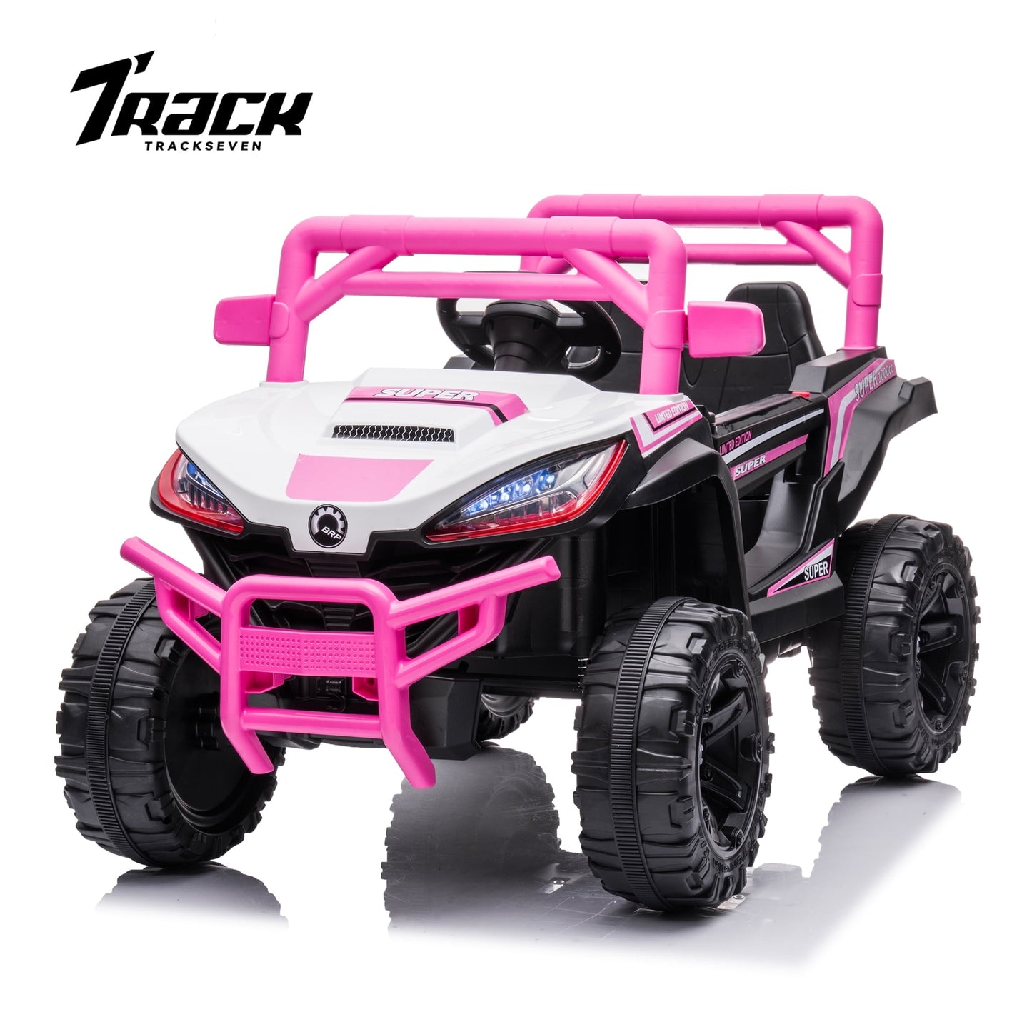 Track 7 Kids Ride on UTV, 12V Ride on Car w/Remote Control, 2-Seater Electric Car, Music ,Pink